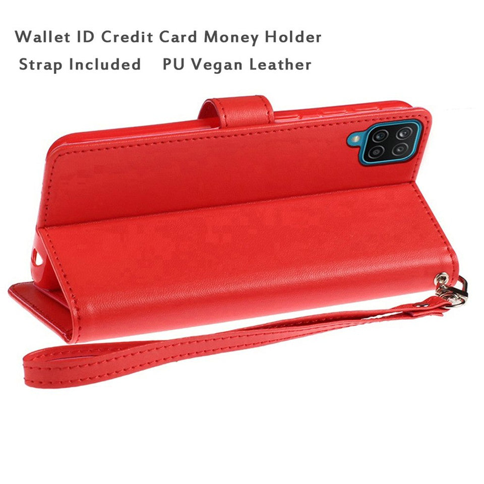 For Samsung Galaxy A53 5G Wallet Case PU Leather Credit Card ID Cash Holder Slot Dual Flip Pouch with Stand and Strap Phone Case Cover