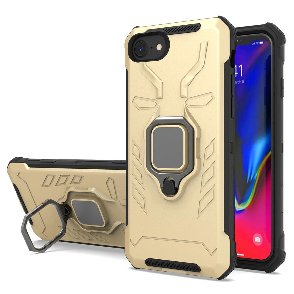 For Apple iPhone SE 2022 /SE 2020/8/7 Hybrid TPU Armor Military Protection Heavy Duty Shockproof with 360 Rotatable Ring Phone Case Cover