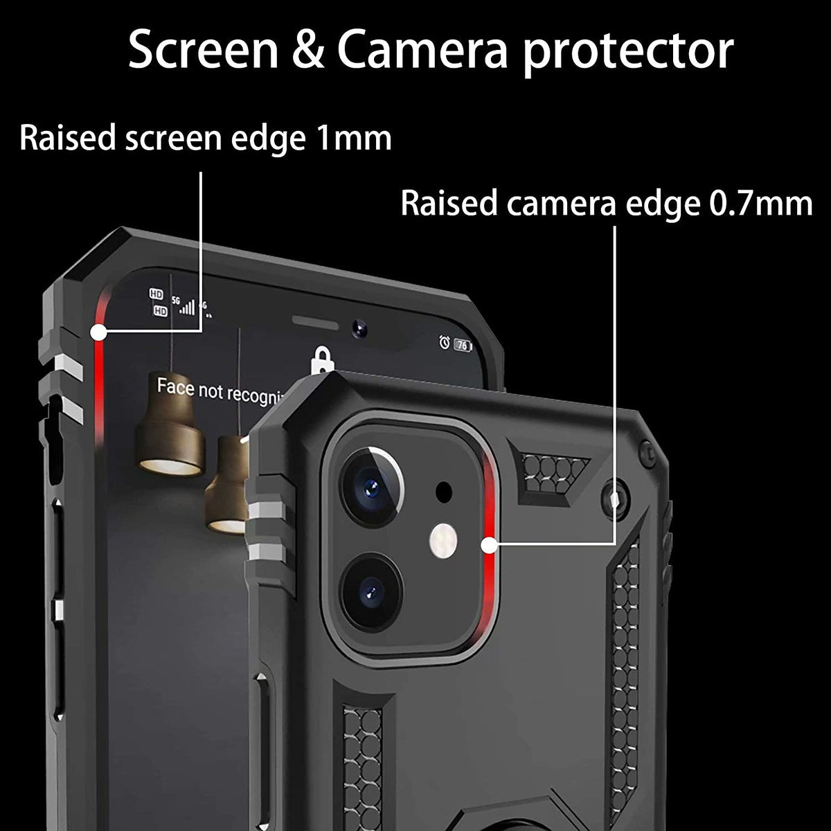 For Samsung Galaxy A03 Core Shockproof Hybrid Dual Layer PC + TPU with Ring Stand Metal Kickstand Heavy Duty Armor Shell Phone Case Cover