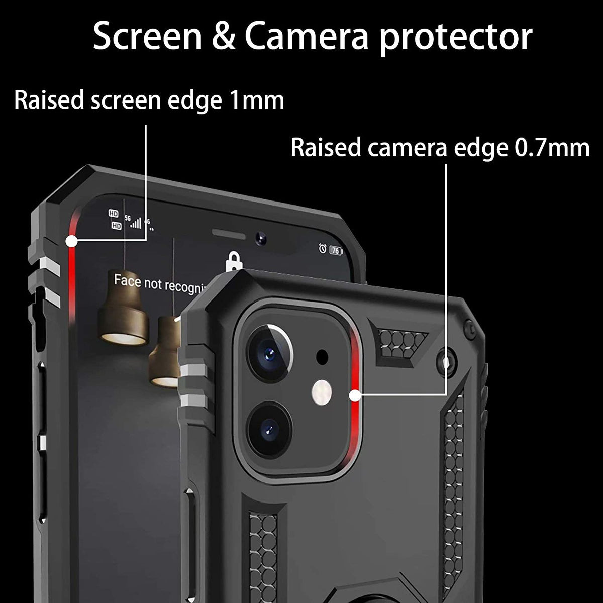 For Samsung Galaxy A23 5G Shockproof Hybrid Dual Layer PC + TPU with Ring Stand Metal Kickstand Heavy Duty Armor Shell Phone Case Cover