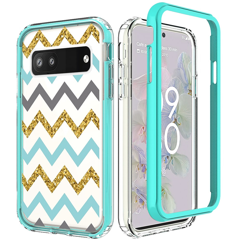 For Google Pixel 6A Beautiful Design 3 in 1 Hybrid Triple Layer Armor Hard Plastic Rubber TPU Shockproof Protective Frame Phone Case Cover