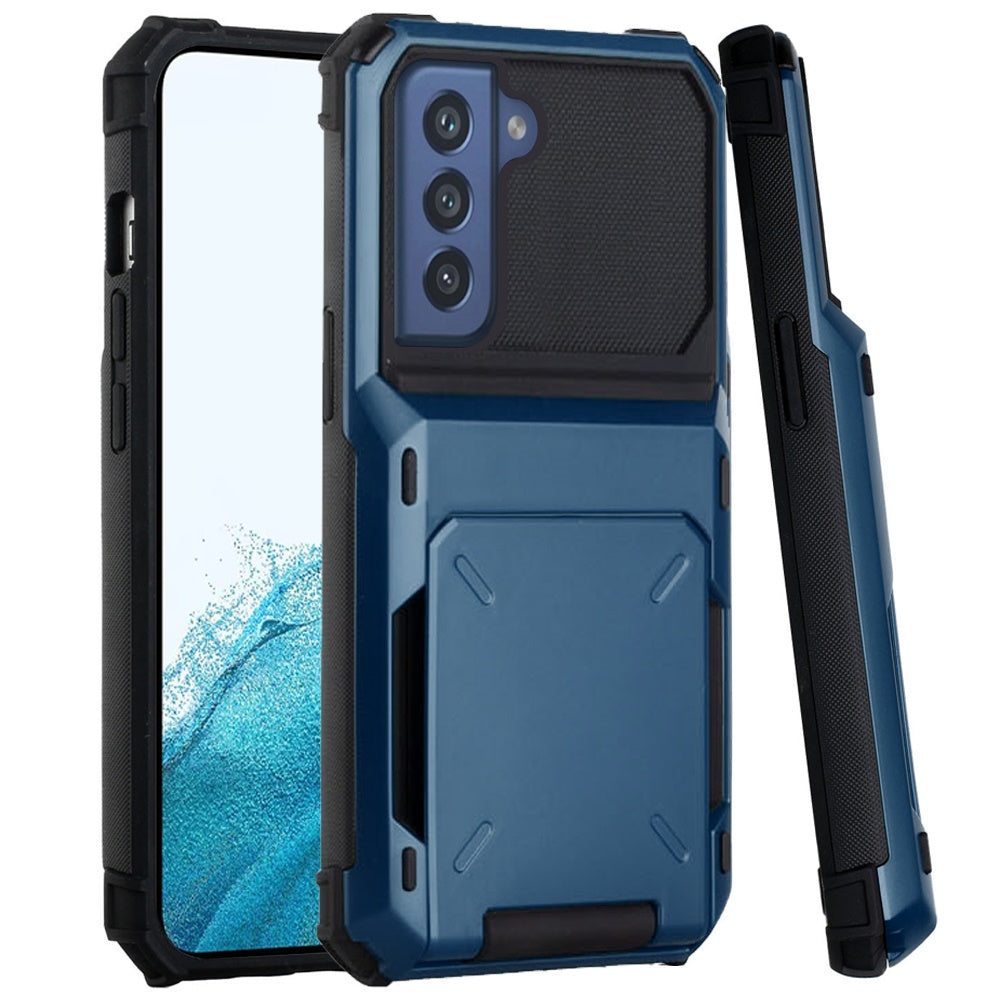 For Samsung Galaxy S22 Ultra Multiple Wallet Hidden Credit Card Holder (Upto 5 Cards) Shockproof Hybrid Armor Durable Phone Case Cover