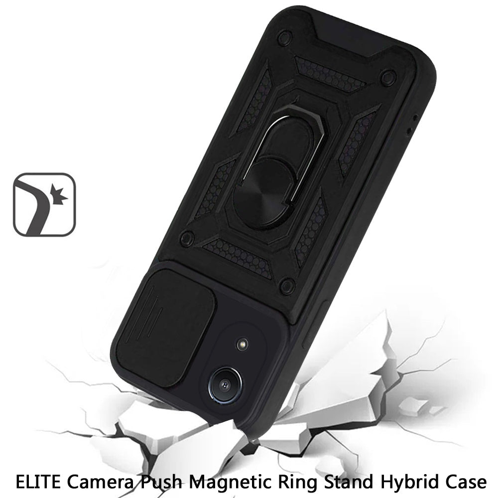 For Samsung A03 Core Hybrid Cases with Slide Camera Lens Cover and Ring Holder Kickstand Rugged Dual Layer Heavy Duty Phone Case Cover