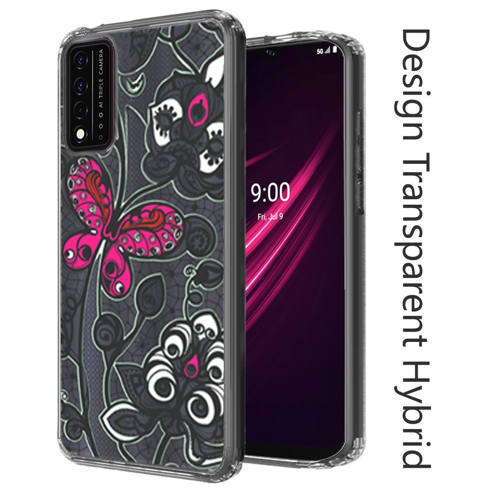 For Samsung Galaxy A71 5G Fashion Pattern Design Ultra Thin Clear Hybrid Rubber Gummy TPU Grip + Hard PC Back Shockproof Phone Case Cover