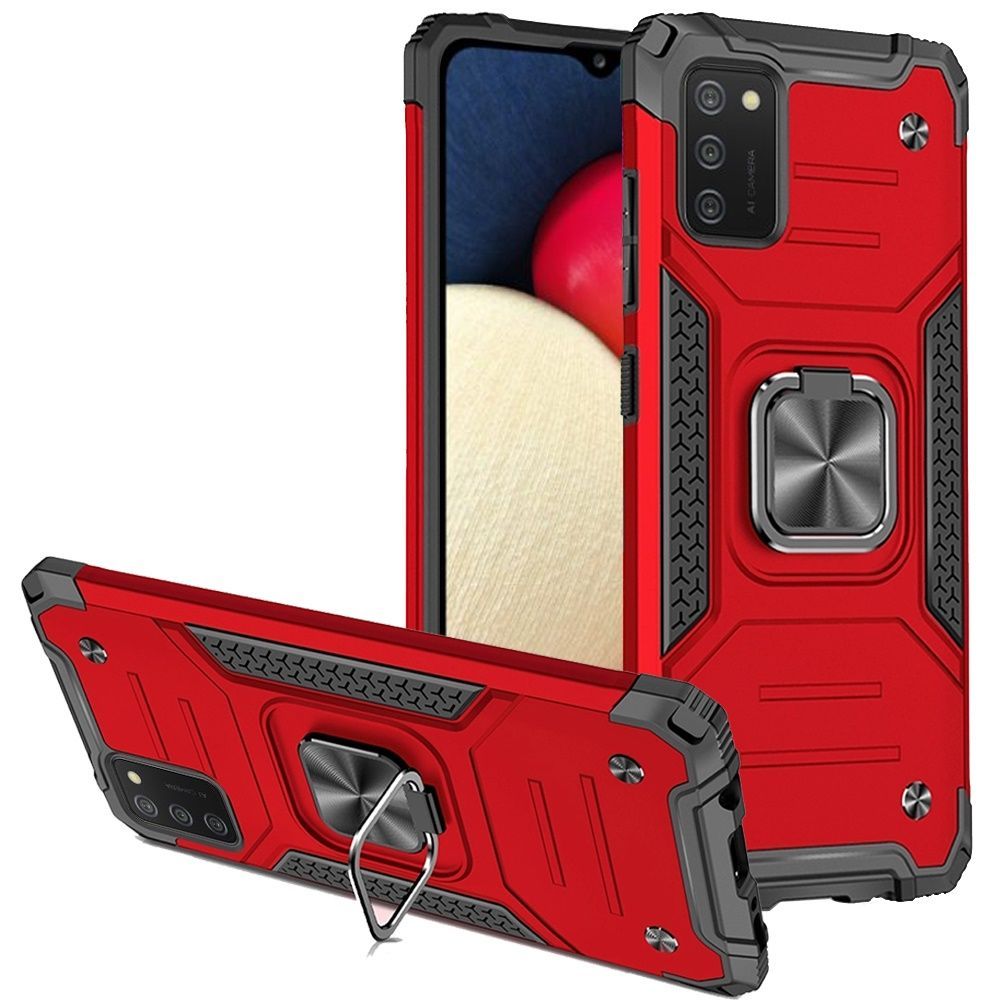 For Samsung Galaxy A71 5G Armor Hybrid with Ring Holder Kickstand Shockproof Heavy-Duty Durable TPU + PC Rugged Dual Layer Phone Case Cover