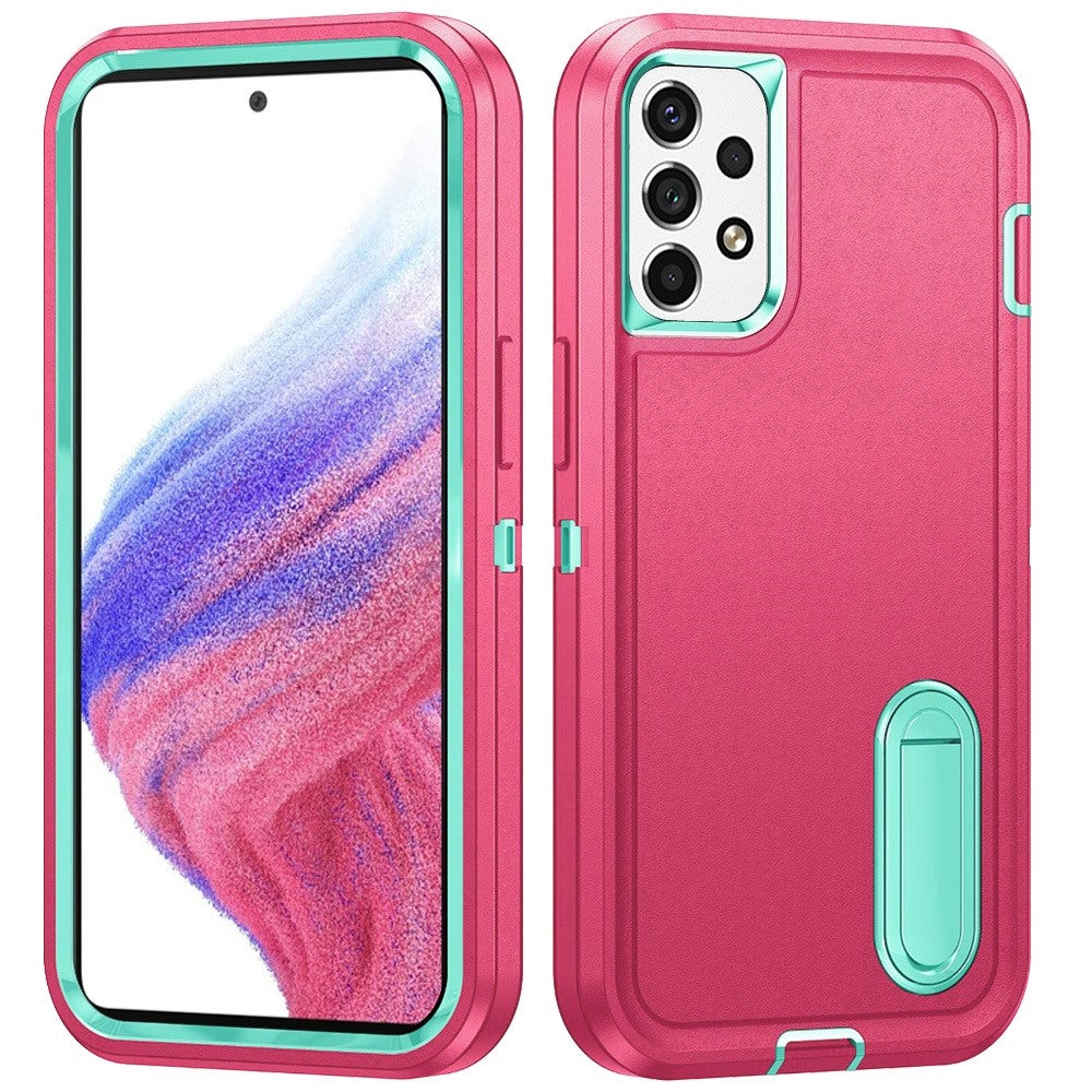 For Samsung Galaxy A53 5G Hybrid 3 Layers 3in1 Hard PC Shockproof with Kickstand Heavy Duty TPU Rubber Anti-Drop Phone Case Cover