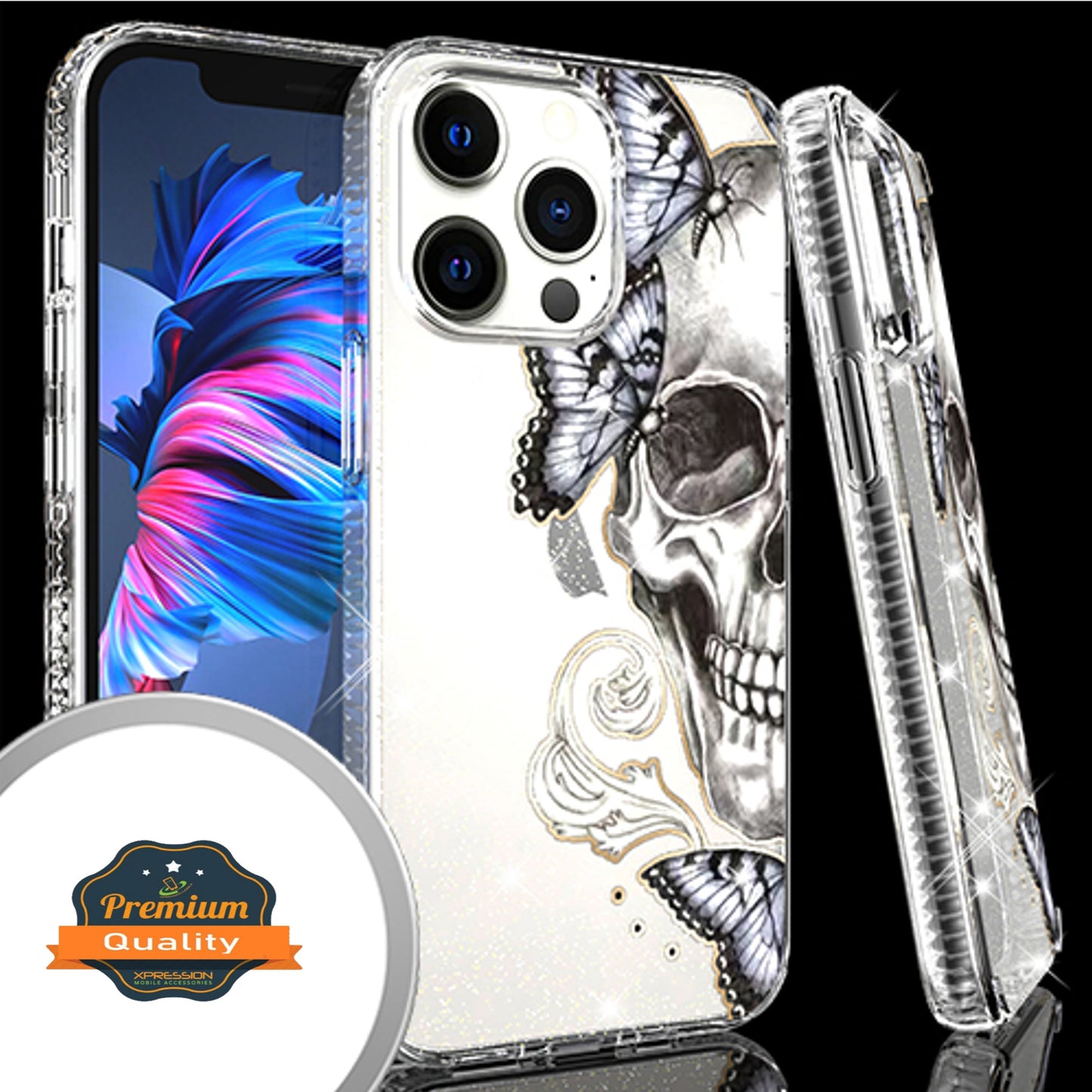 For Apple iPhone 13 /Pro Max Mini Clear Fashion IMD Pattern Design Hard Back PC Hybrid Bumper Armor TPU Soft Rubber Silicone Ultra Slim Phone Case Cover