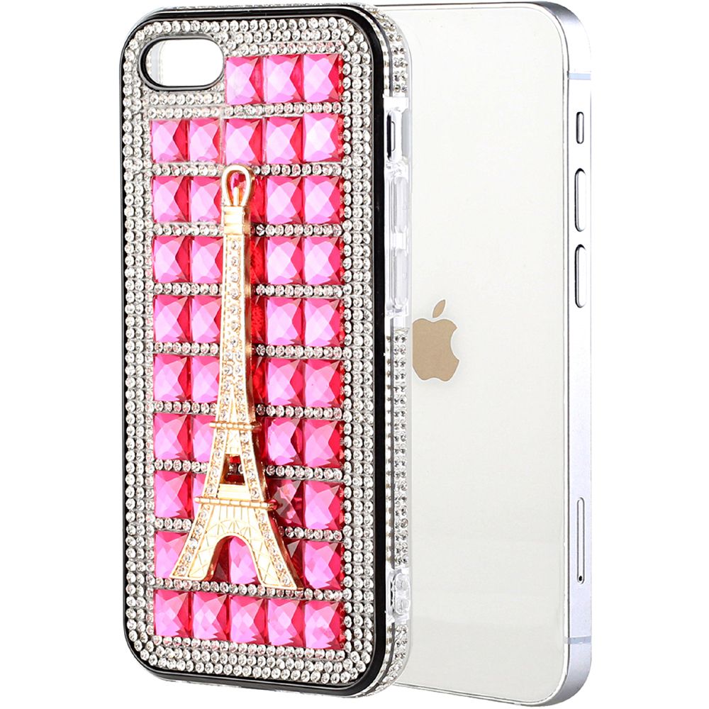 For Apple iPhone SE 2022 /SE 2020/8/7 Fashion Luxury 3D Bling Diamonds Rhinestone Jeweled Ornament Crystal Hybrid Hard Phone Case Cover