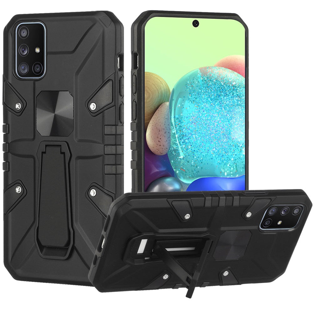For Samsung Galaxy A71 5G Armor Kickstand Case Hybrid Heavy Duty Silicone Bumper with Magnetic Function Shockproof Hard Phone Case Cover