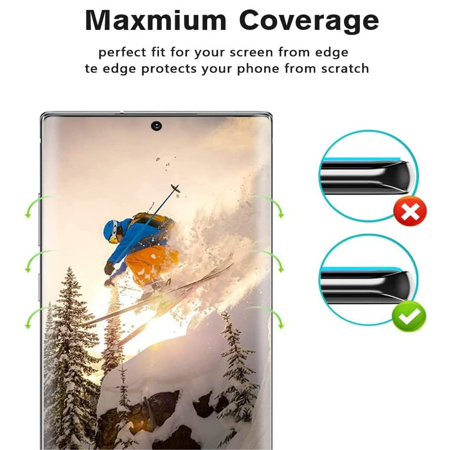 For OnePlus 10 Pro 5G Screen Protector Curve 3D Full Coverage 9H Hardness Tempered Glass Protector Shield 9H Bubble-Free Clear Screen Protector