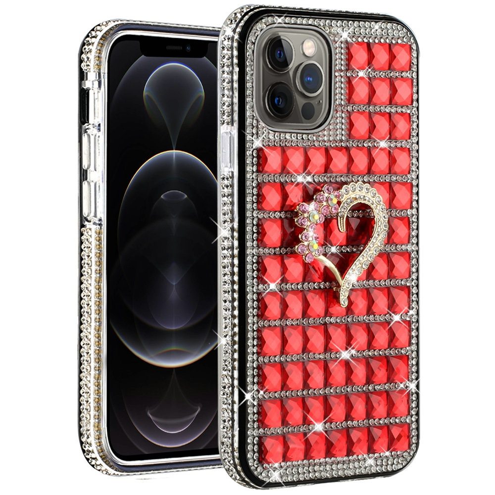 For Apple iPhone SE 2022 /SE 2020/8/7 Fashion Luxury 3D Bling Diamonds Rhinestone Jeweled Ornament Crystal Hybrid Hard Phone Case Cover