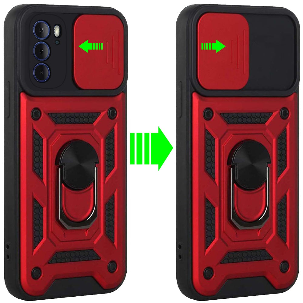For Motorola Edge+ 2022 /Edge Plus Hybrid Cases with Camera Lens Cover and Ring Holder Kickstand Rugged Dual Layer Phone Case Cover