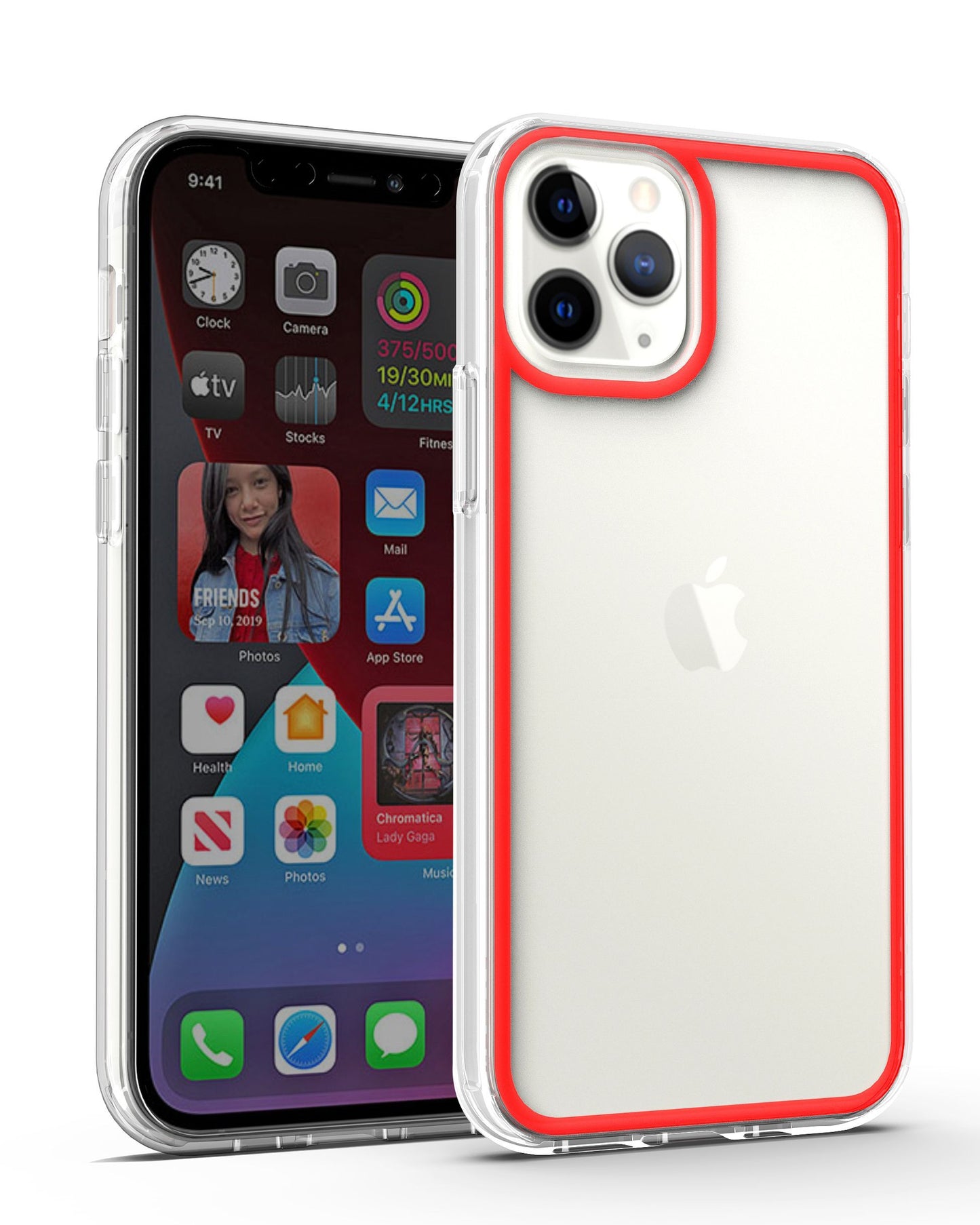 For Apple iPhone 13 Pro Max (6.7") Ultra Slim Fit Transparent Colored Frame Bumper Hard PC Back Rubber TPU Hybrid Rugged Phone Case Cover