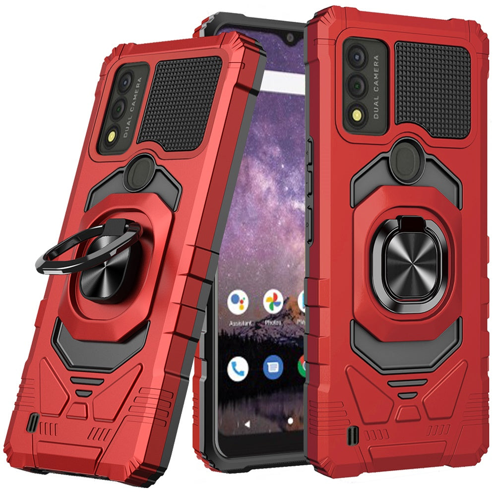 For Wiko Voix Hybrid Dual Layer with 360° Rotate Magnetic Ring Stand Holder Kickstand, 2in1 TPU Rugged PC Shockproof Phone Case Cover