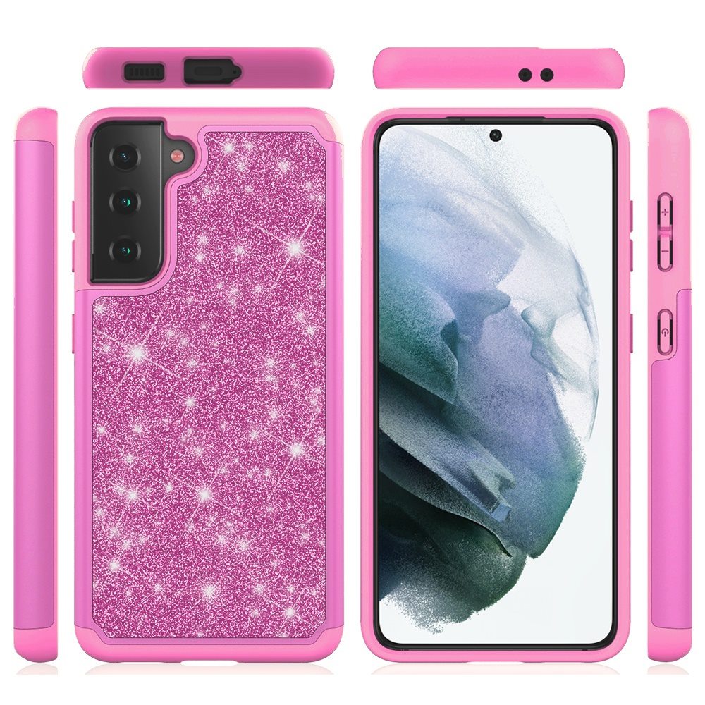 For Apple iPhone 13 Pro Max (6.7") Glitter Sparkle Bling Shinny Hybrid Slim Rhinestone 2 in 1 Hard PC & Soft TPU Rugged Protective Phone Case Cover