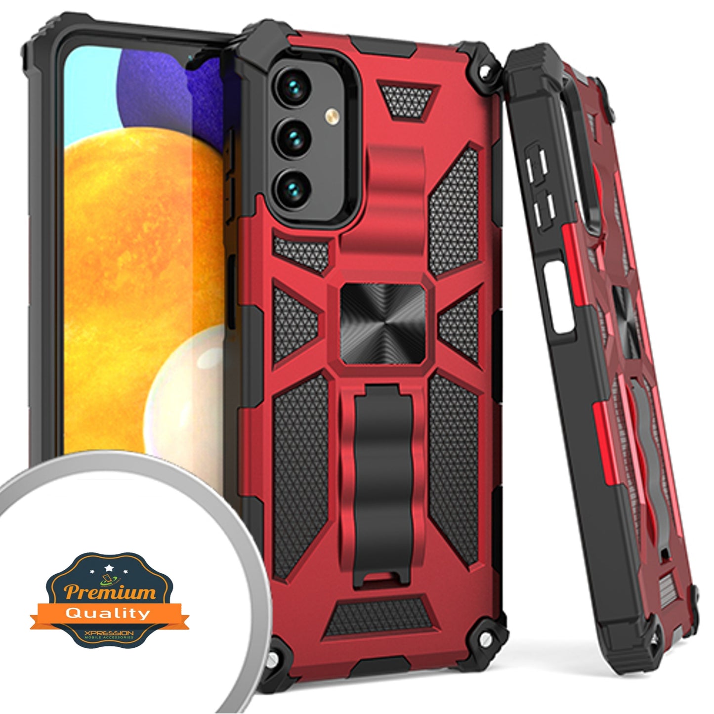 For Samsung Galaxy A13 5G Cases with Invisible Kickstand Stand Dual Layer Hybrid Defender Military Grade Shockproof Hard PC Phone Case Cover