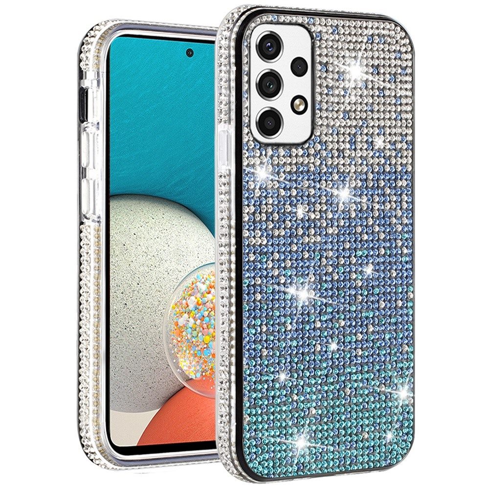 For Samsung Galaxy A53 5G Glitter Bling Ultra Thin Hybrid Sparkle Diamond Rhinestone Shiny Full Cover Crystal Stones Back Phone Case Cover