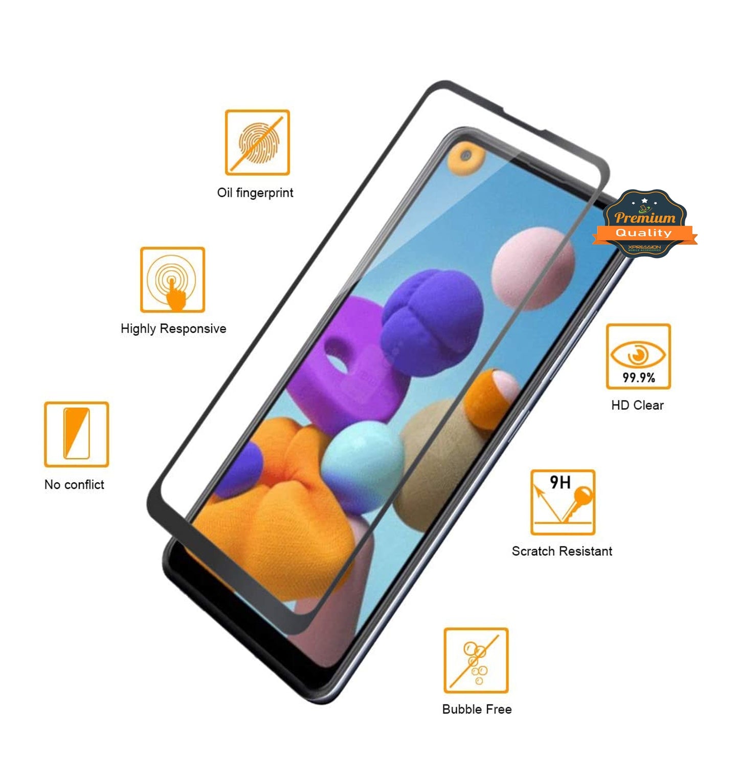 For Motorola Moto G 5G 2022 Screen Protector, 9H Hardness Full Glue Adhesive Tempered Glass 3D Curved HD Glass Protector Clear Black Screen Protector