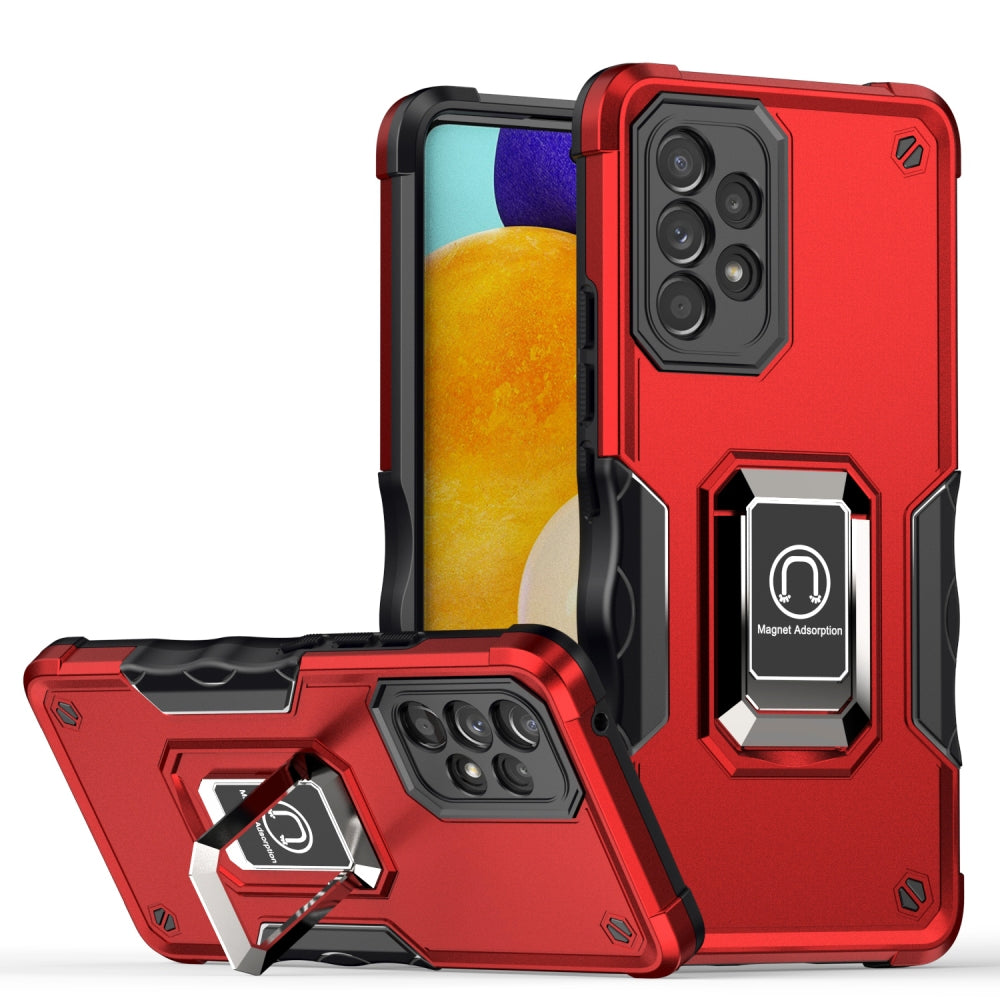For Samsung Galaxy A53 5G Hybrid Hard PC Soft TPU Bumper with Magnetic Ring Stand Holder Military-Grade Drop Protection Phone Case Cover