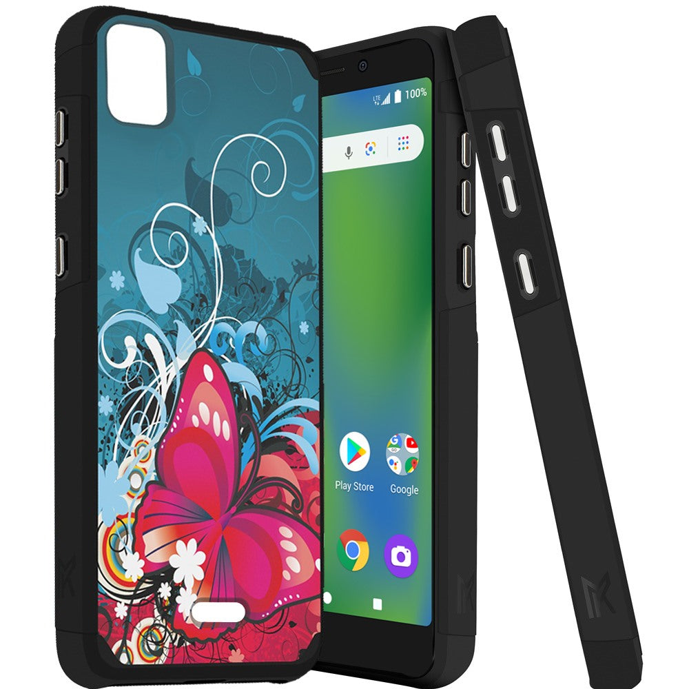 For TCL 30z Ultra Slim Corner Protection Shock Absorption Hybrid Dual Layer Hard TPU Rubber Frame Armor Defender Phone Case Cover