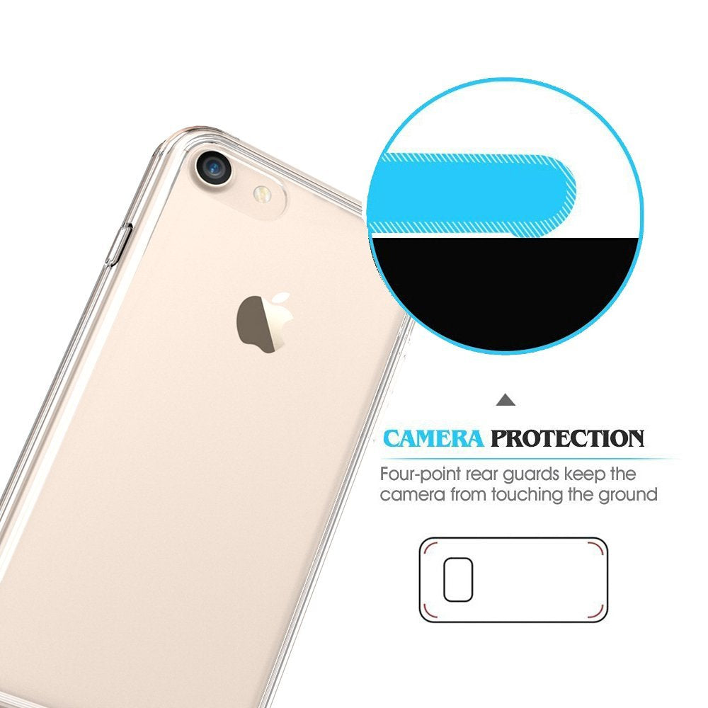 For Apple iPhone SE 3 (2022) Hybrid Transparent Clear Acrylic Back Hard Soft TPU Full Protective Bumper Extra Shock-Absorb Phone Case Cover