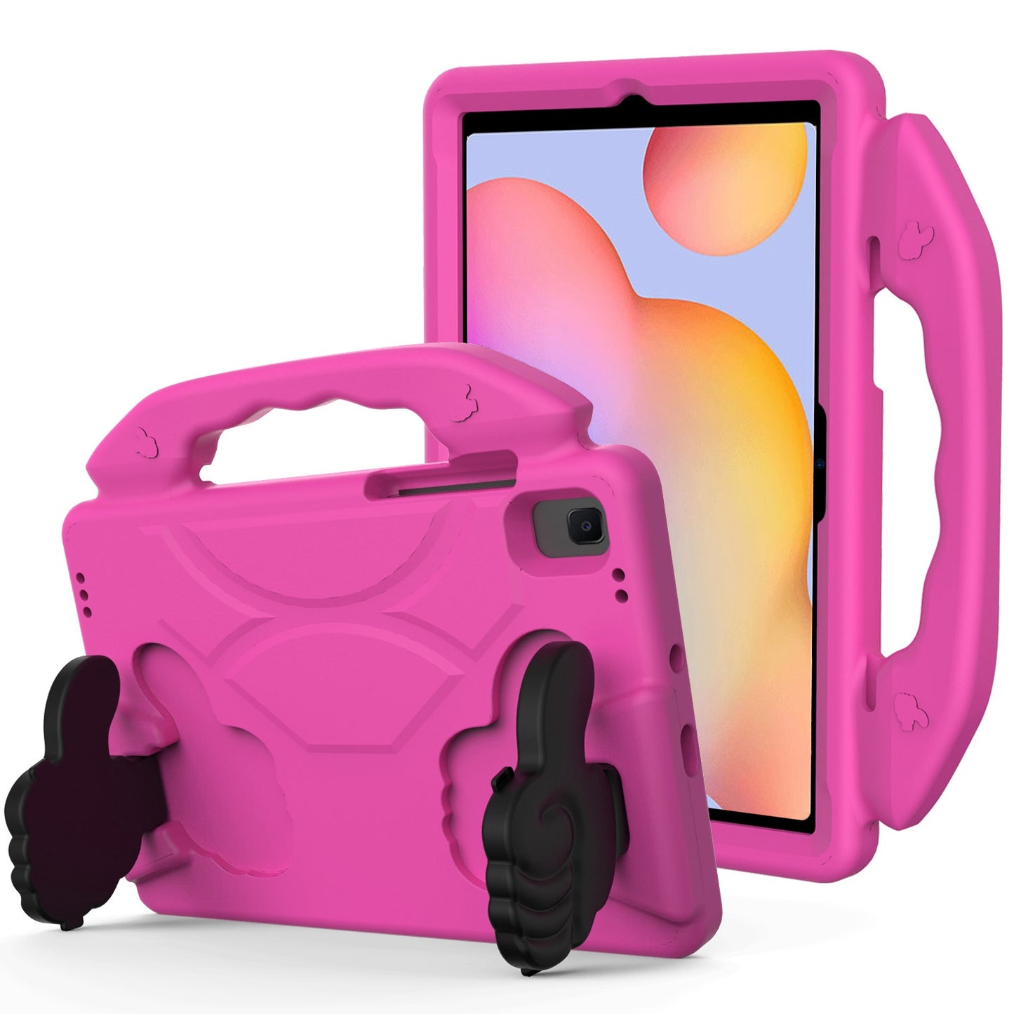 Case for Samsung Galaxy Tab A (8.0 inch) T290,T295 Hybrid Shockproof Thumbs Up Kickstand Rubber TPU Kid-Friendly Bumper Tablet Pink Tablet Cover