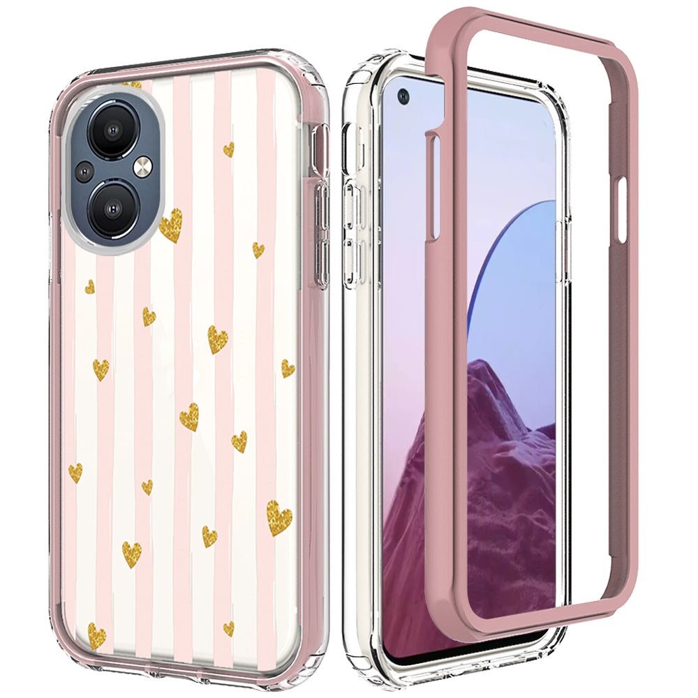 For OnePlus Nord N20 5G Beautiful Design 3 in 1 Hybrid Triple Layer Armor Hard Plastic PC Rubber TPU Shockproof Frame Phone Case Cover