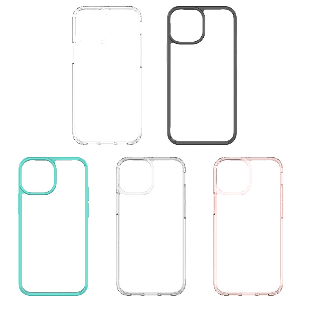 For Apple iPhone 13 / Mini Pro Max Hybrid Transparent Clear Acrylic Back Hard PC & Soft TPU Full Protective Bumper Extra Shock-Absorb Phone Case Cover