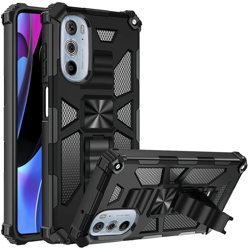 For Motorola Edge+ 2022 /Edge Plus Heavy Duty Stand Hybrid TPU Shockproof Rugged Protective with Built-in Kickstand Phone Case Cover