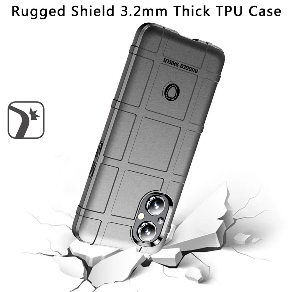 For OnePlus Nord N20 5G Rugged Shield Hybrid TPU Thick Solid Rough Armor Tactical Matte Grip Silicone Texture Protective Phone Case Cover