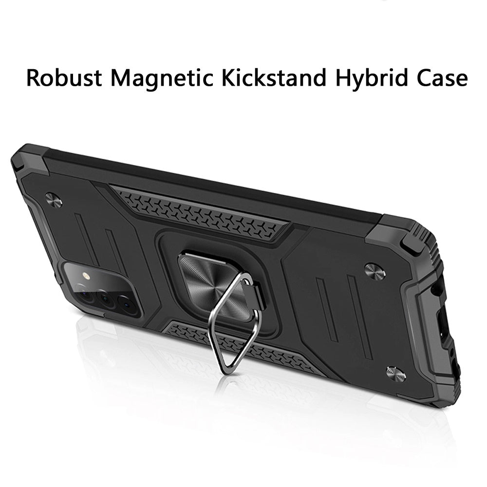 For Samsung Galaxy A13 5G Armor Hybrid with Ring Holder Kickstand Shockproof Heavy-Duty Durable Rugged Dual Layer Hard PC + TPU Phone Case Cover