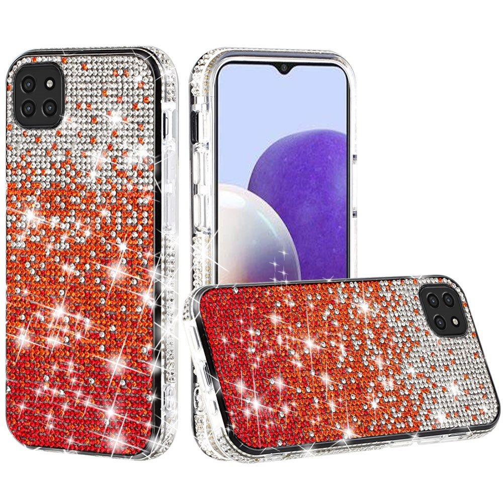 For Samsung Galaxy A22 5G Glitter Bling Ultra Thin TPU Sparkle Diamond Rhinestone Shiny Full Cover Crystal Stones Back Phone Case Cover