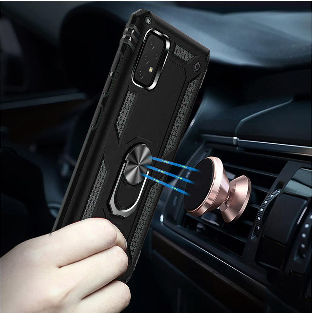 For Samsung A03 Core Hybrid Durable Dual Layer with 360° Rotatable Ring Stand Holder Kickstand Fit Magnetic Car Mount Phone Case Cover