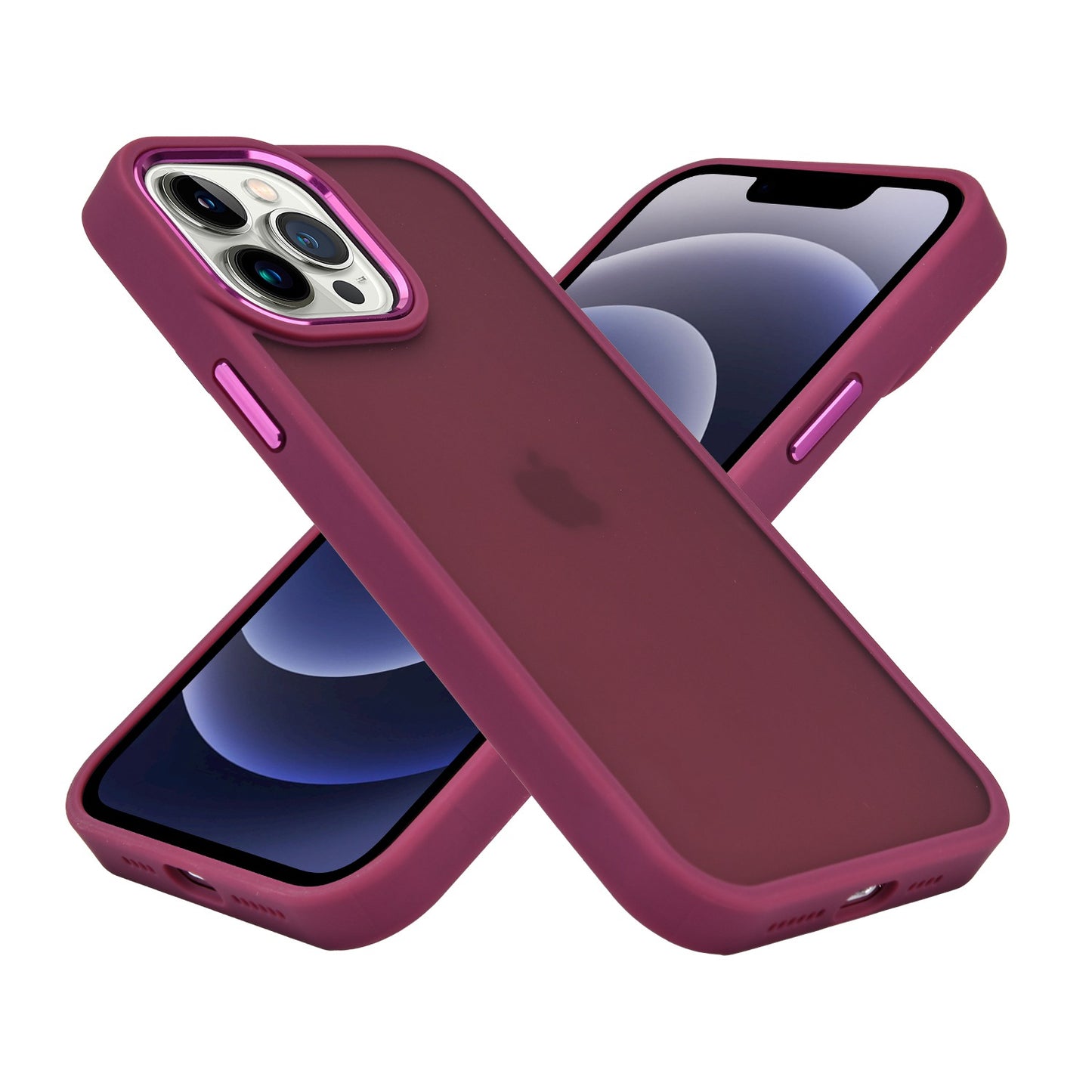 For Apple iPhone 11 (6.1") Slim Fit Hybrid Frosted Polished Oil Thick Acrylic Hard PC TPU Frame Phone Case Cover