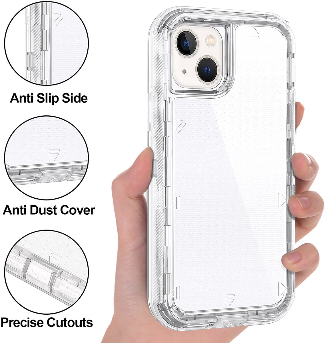 For Samsung Galaxy A22 5G Transparent 3 Layer Heavy Duty Rugged Full Body Shockproof Hybrid Hard PC + TPU Bumper Protective Phone Case Cover