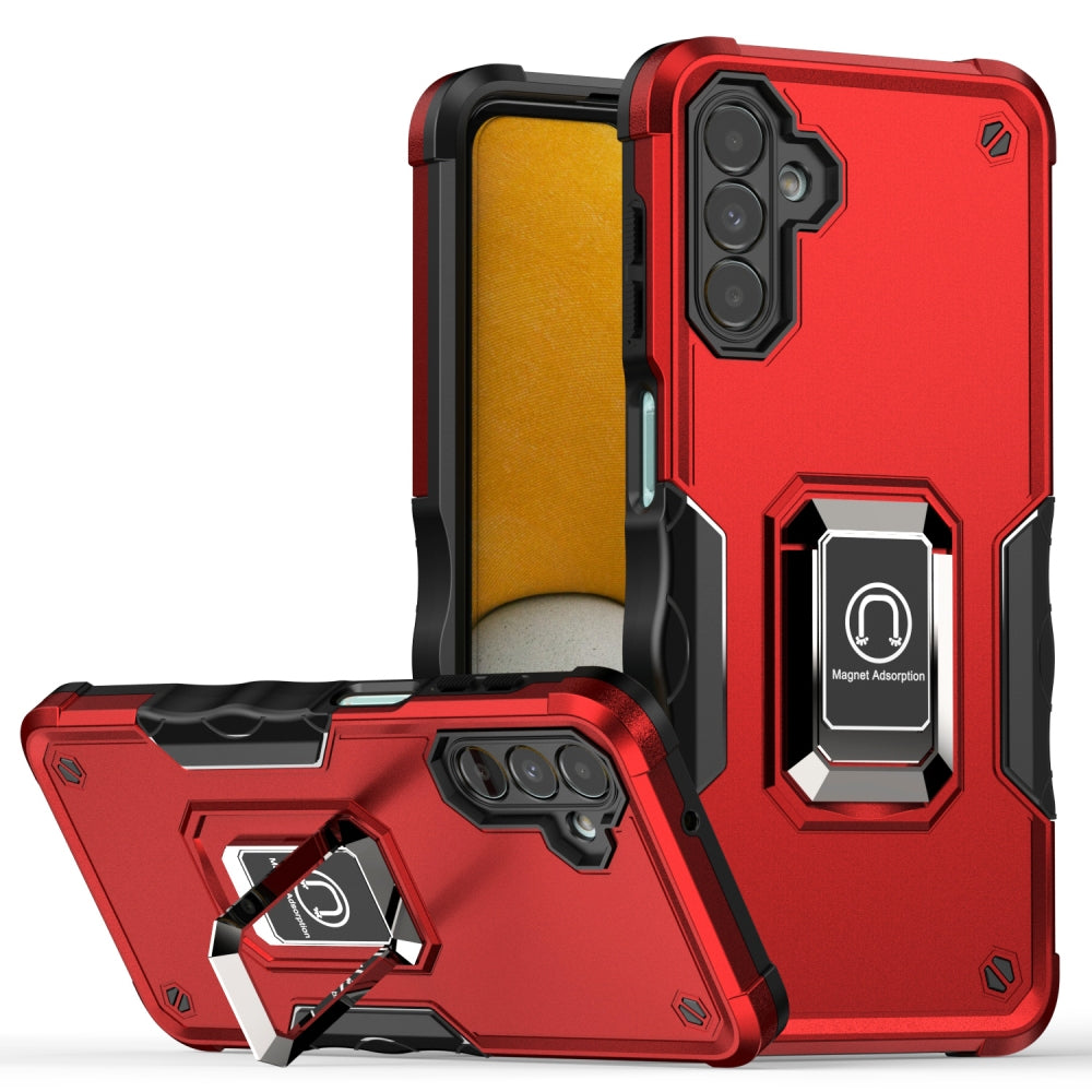 For Samsung Galaxy A13 5G Hybrid Hard PC Soft TPU Bumper with Magnetic Ring Stand Holder Military-Grade Drop Protection Phone Case Cover