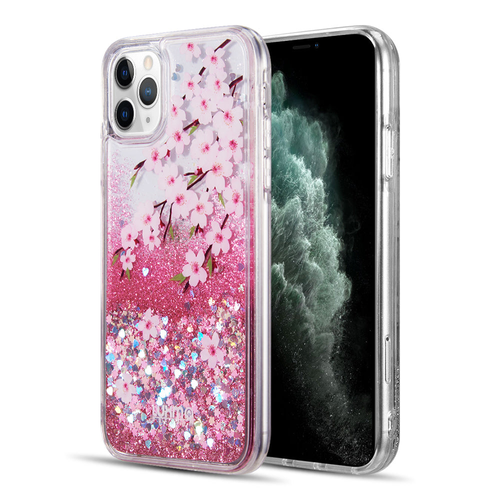 For Apple iPhone 14 Plus (6.7") Quicksand Waterfall Liquid Glitter Sparkling Design Floating Bling Hybrid Phone Case Cover