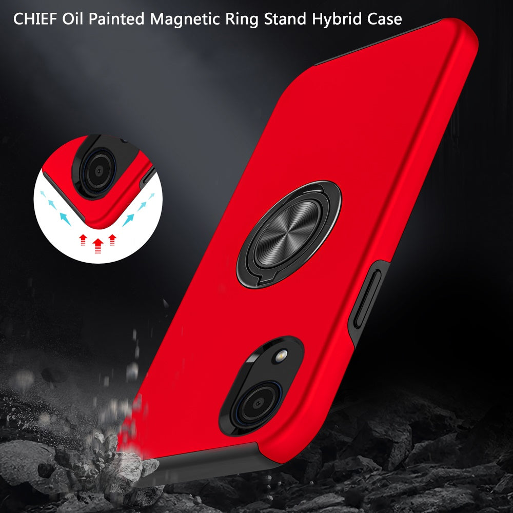 For Samsung A03 Core Hybrid 360 Degree Rotatable Metal Invisible Ring Stand Holder Fit Magnetic Car Mount Shockproof Slim Phone Case Cover