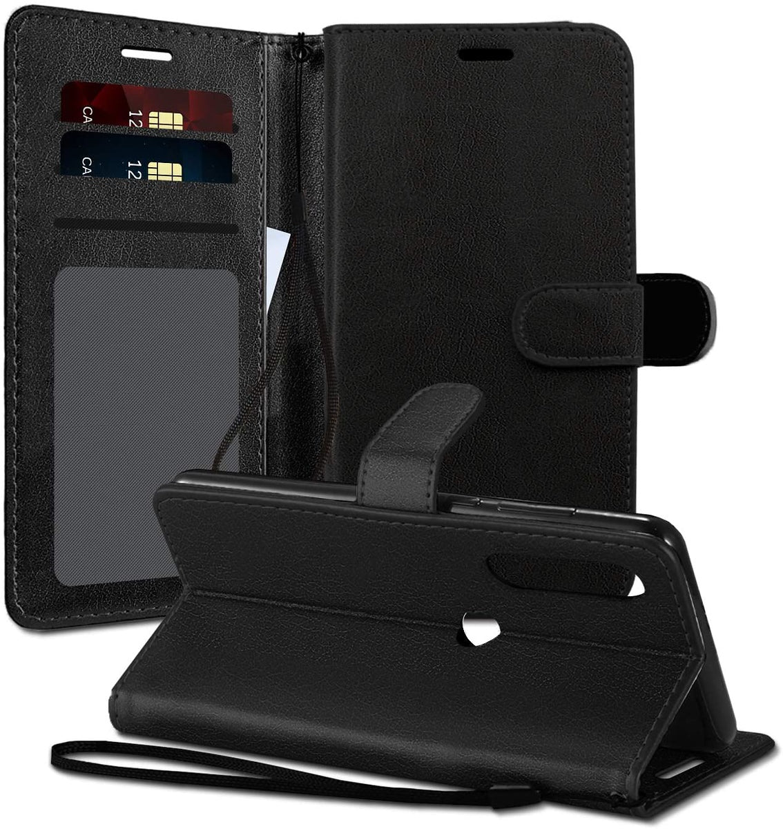 For Samsung Galaxy A13 5G Wallet PU Leather Pouch with Credit Card Slots ID Money Pocket, Stand & Strap Flip Pouch Protective Phone Case Cover