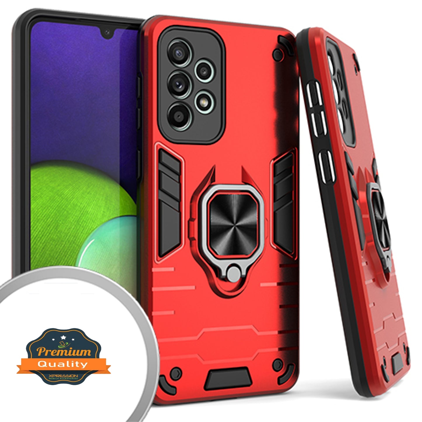 For Samsung Galaxy A53 5G Military Grade Protection Heavy Duty Armor Shockproof with 360 Ring Kickstand Stand Holder Phone Case Cover