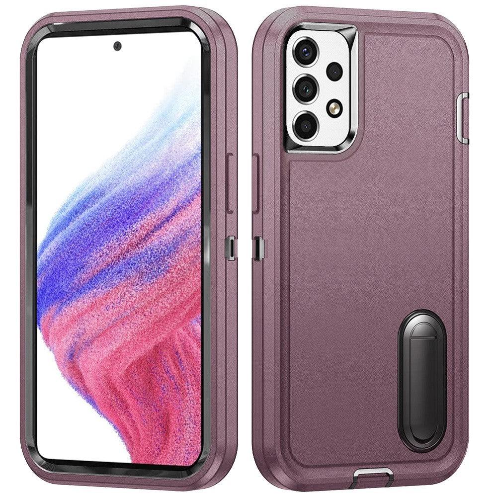 For Samsung Galaxy A53 5G Hybrid 3 Layers 3in1 Hard PC Shockproof with Kickstand Heavy Duty TPU Rubber Anti-Drop Phone Case Cover