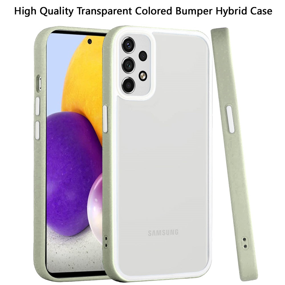 For Samsung Galaxy A73 5G Hybrid Transparent Colored Frame Bumper Hard Back Shockproof Slim TPU Silicone Protective Phone Case Cover