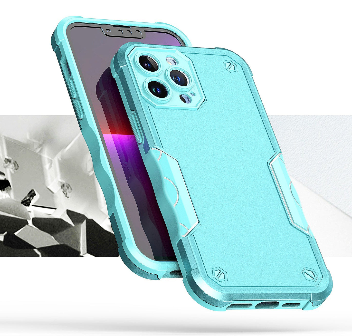 For Apple iPhone 13 Pro Max Tough Shockproof Hybrid Heavy Duty Dual Layer TPU Bumper Rugged Rubber Defend Armor Phone Case Cover