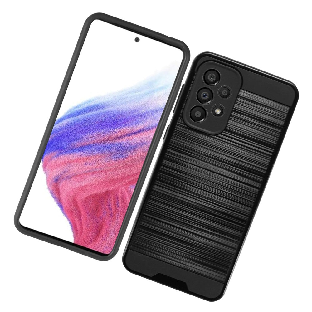 For Samsung Galaxy A33 5G Brushed Texture Slim Hybrid Shockproof Dual Layer Hard PC & TPU Armor Rugged Protective Phone Case Cover