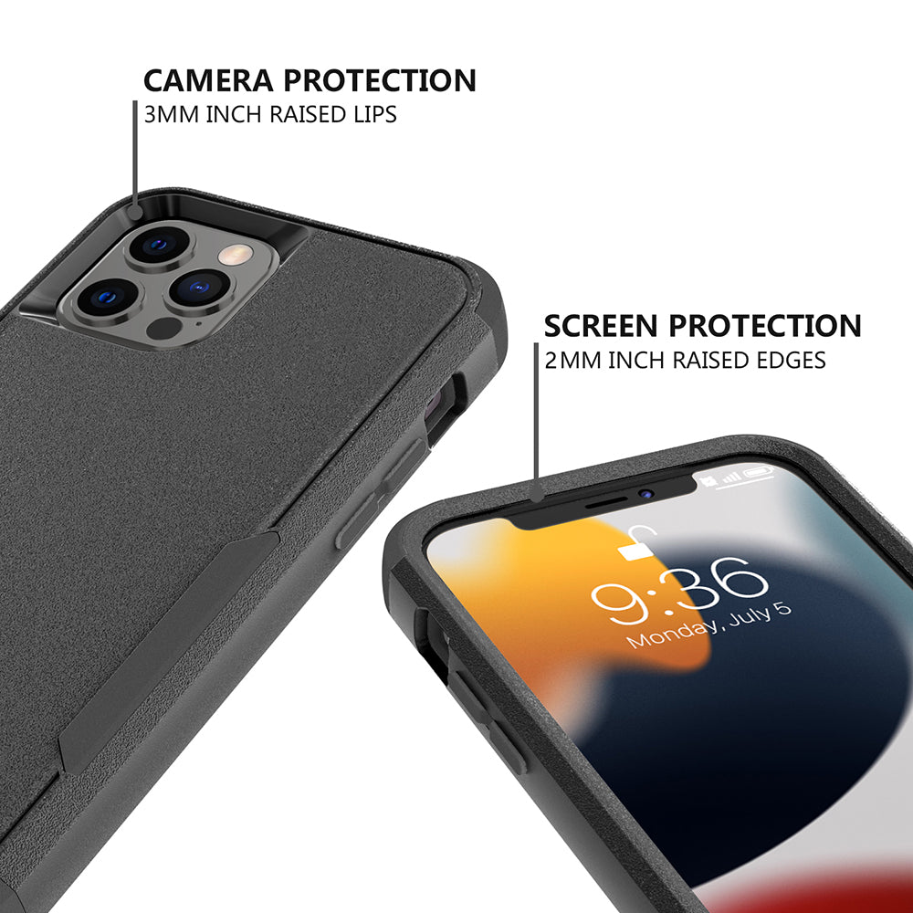 For Apple iPhone 13 /Pro Max Mini Armor 3 in 1 Three Layer Heavy Duty Rugged Hybrid Hard PC Soft TPU Bumper Shockproof Full Protective Phone Case Cover
