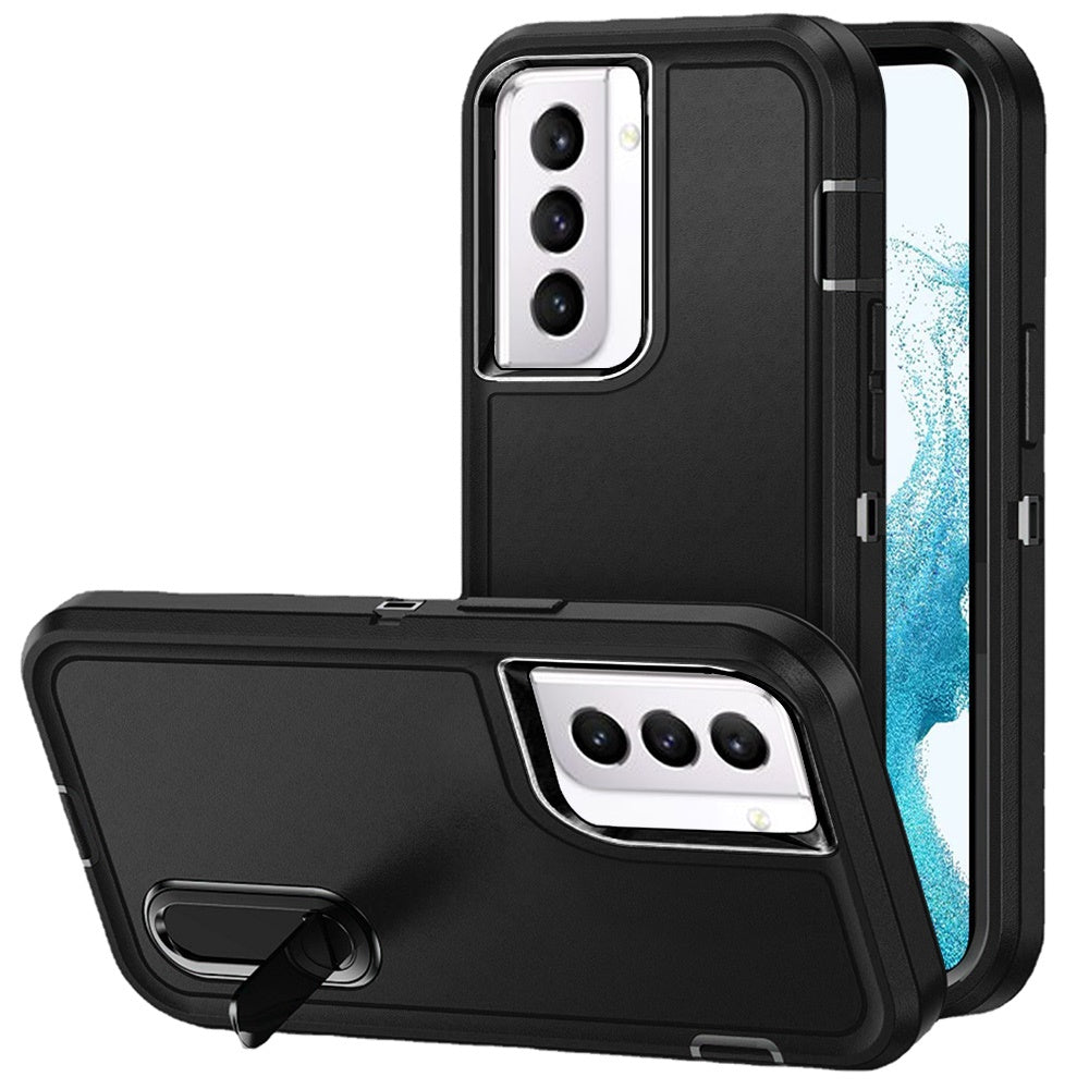 For Samsung Galaxy S22 /Plus Ultra Hybrid 3 Layers 3in1 Hard PC Shockproof with Kickstand Heavy Duty TPU Rubber Anti-Drop Phone Case Cover