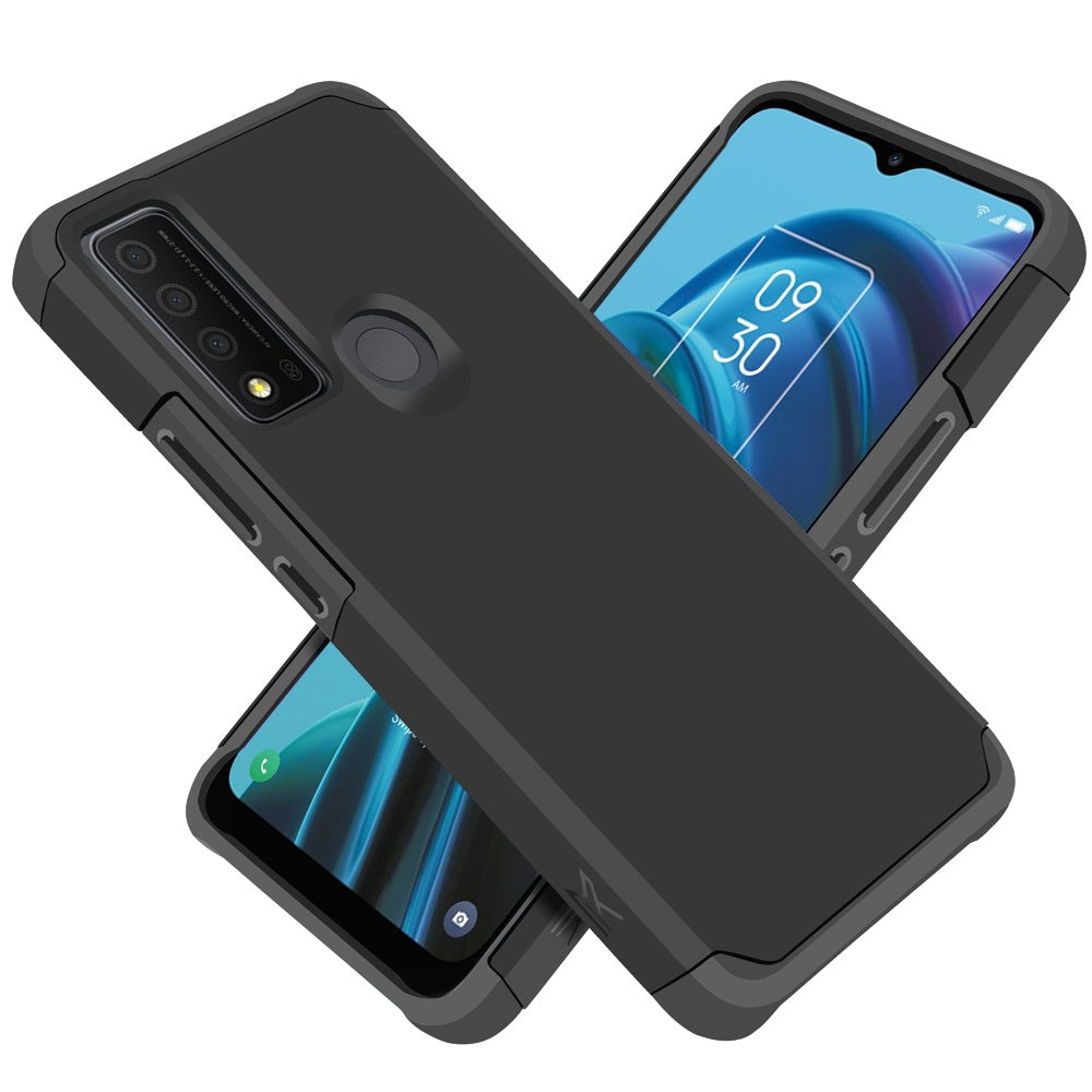 For TCL 30 XE 5G Ultra Slim Corner Protection Shock Absorption Tuff Hybrid Dual Layer Hard PC and TPU Rubber Armor Defender Phone Case Cover
