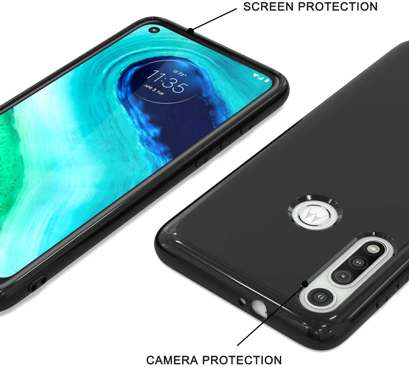 For Samsung Galaxy A03s (2022) Ultra Slim Thin Transparent Silicone Soft Skin Flexible TPU Gel Rubber Candy Gummy Protective Hybrid Black Phone Case Cover