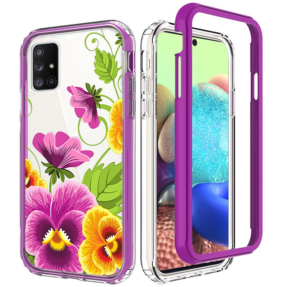 For Samsung Galaxy A71 5G Beautiful Design Hybrid Triple Layer Armor Hard PC Rubber TPU Shockproof Protective Frame Phone Case Cover