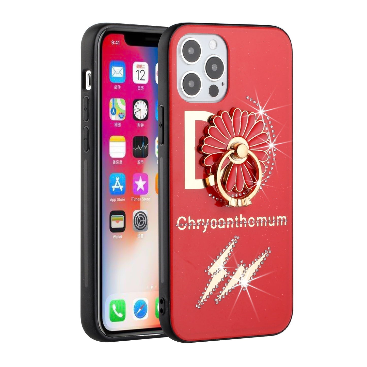 For Samsung Galaxy A02S Diamond Bling Sparkly Glitter Ornaments Engraving Hybrid Armor Ring Stand Holder Fashion Phone Case Cover